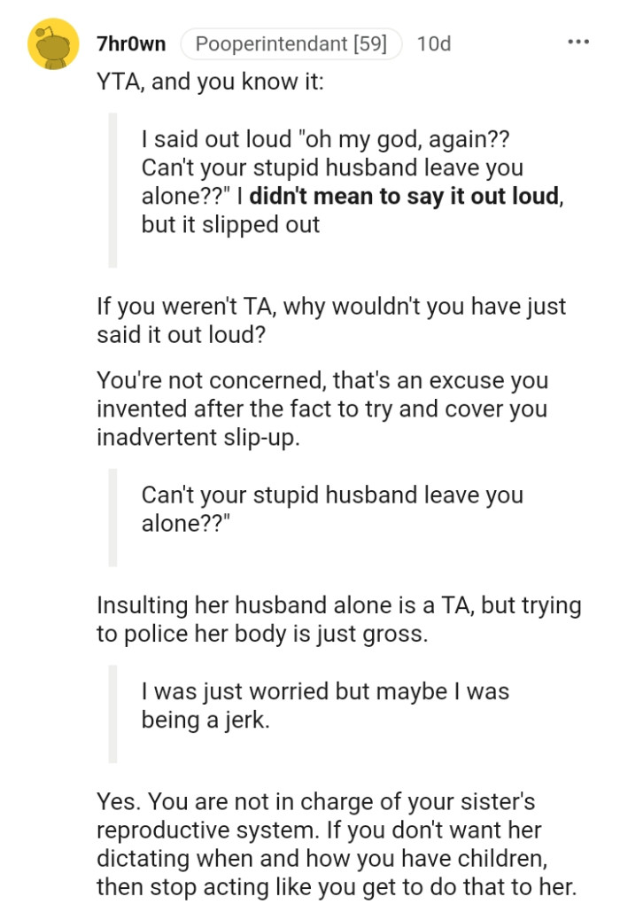 Woman Faces Backlash After Commenting On Sister's Announcement Of