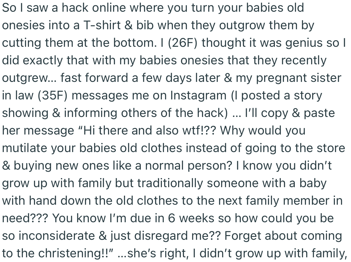 Pregnant SisterInLaw Slams Creative Mom For Repurposing Old Baby