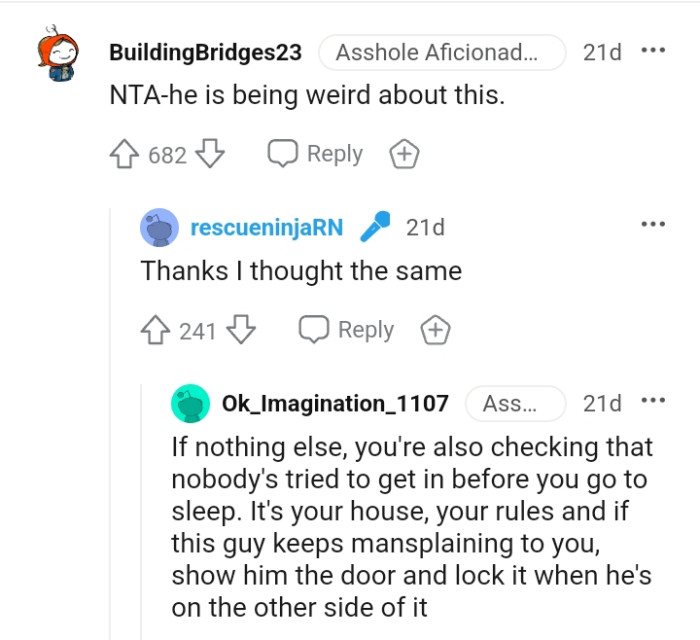 Woman Checks To Make Sure The Door Is Locked Every Night, Boyfriend