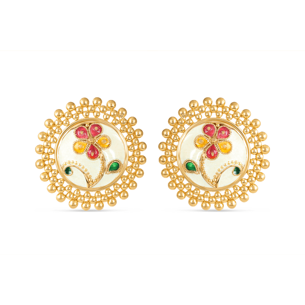 Traditional Indian 22ct Gold Stud Earring