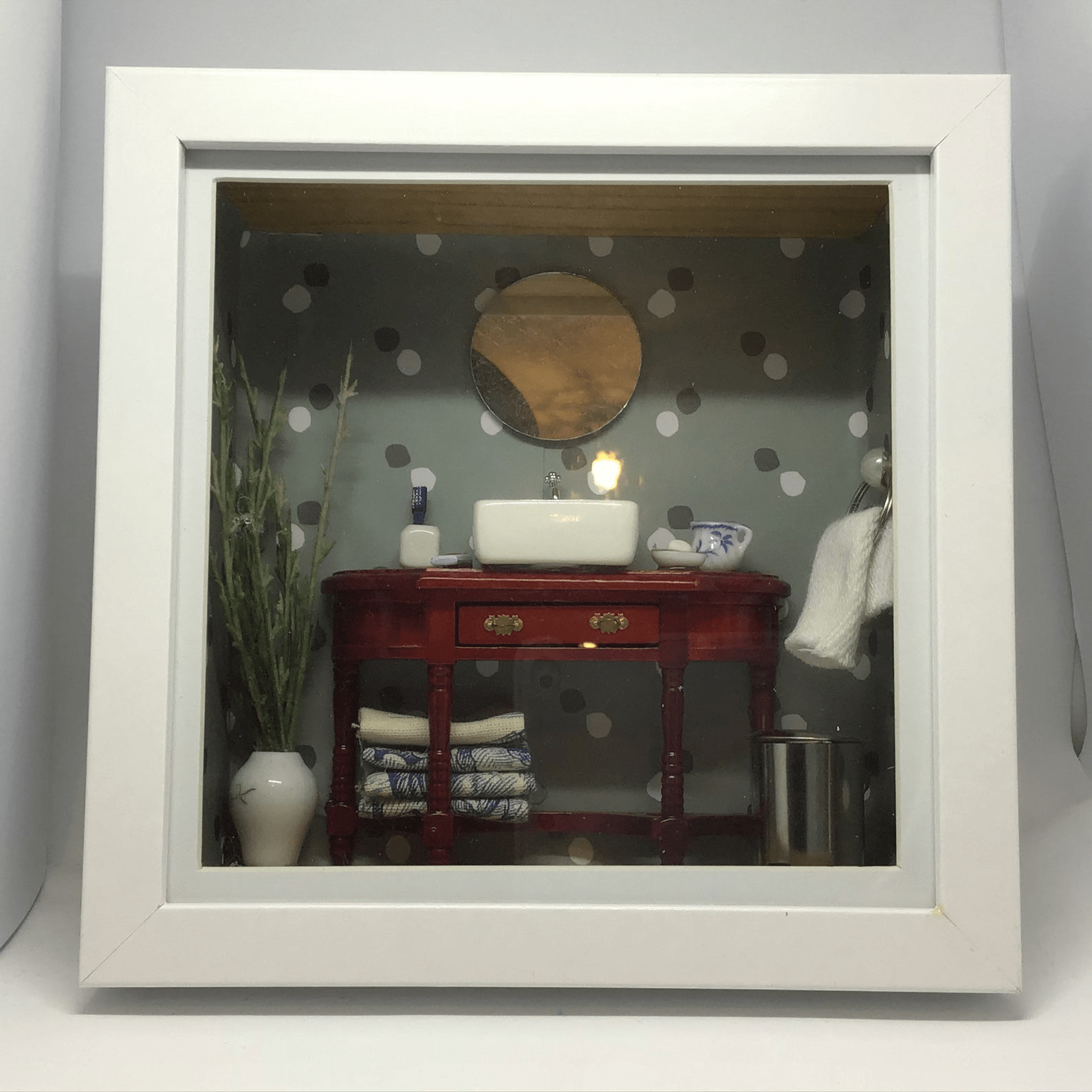 Deep Shadow Box Diorama 3D Art Bathroom Purest Sentiment