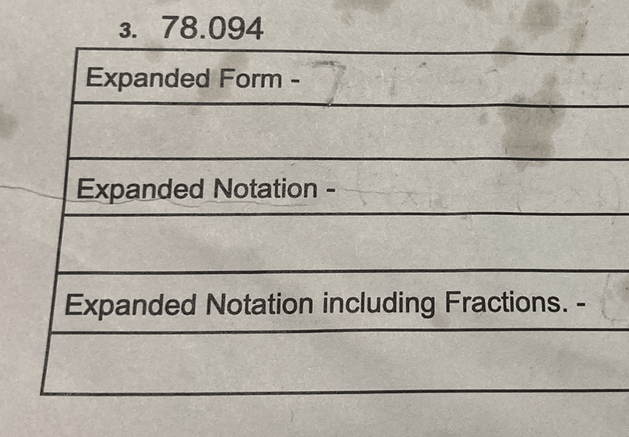 3. 78.094 Expanded Form - Expanded Notation - Expanded Notation
