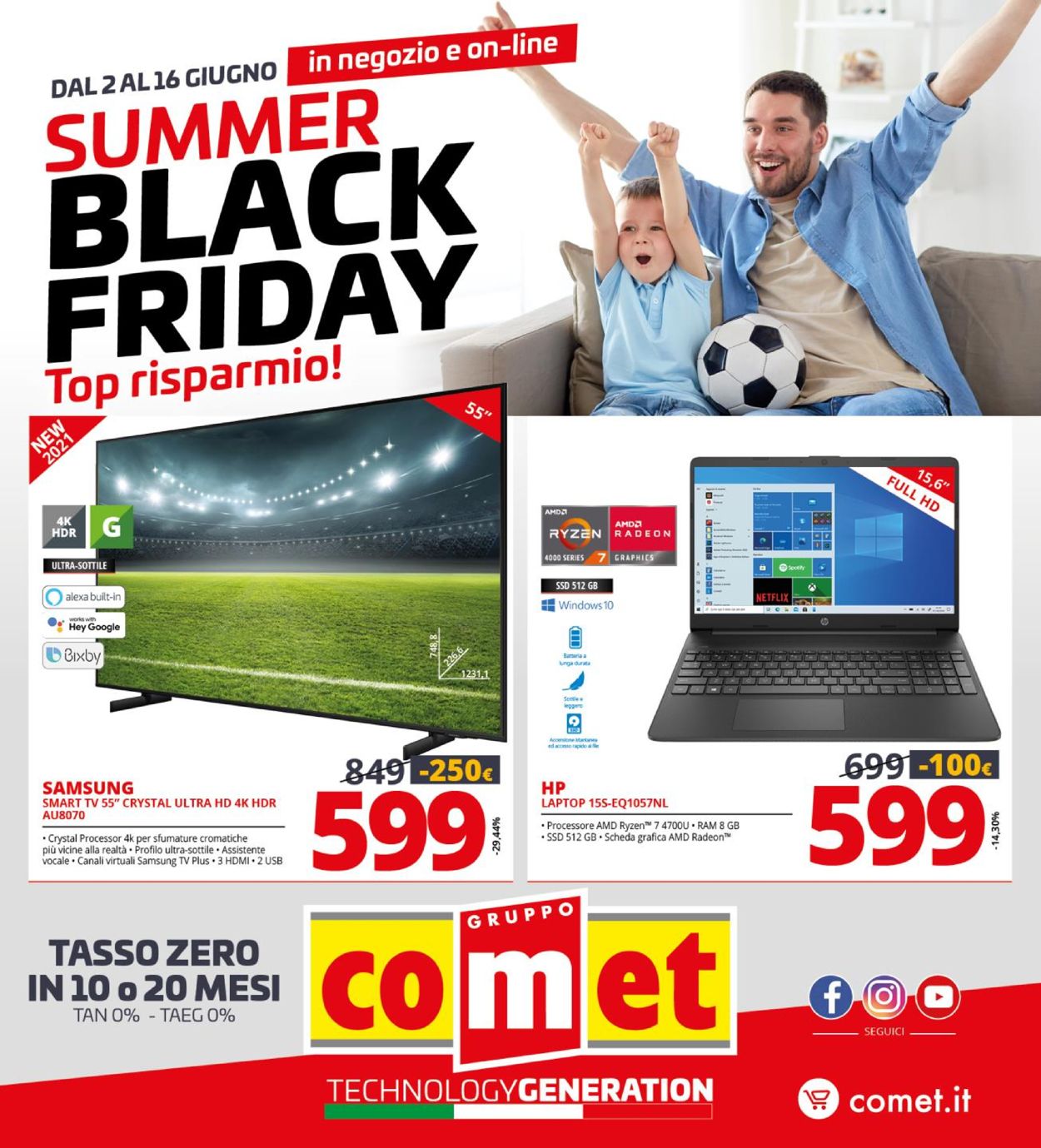 Volantino Comet SUMMER BLACK FRIDAY 02/06 16/06/2021 Rabato