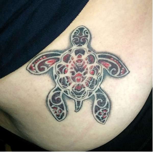 Tribal Lace Turtle tattoo