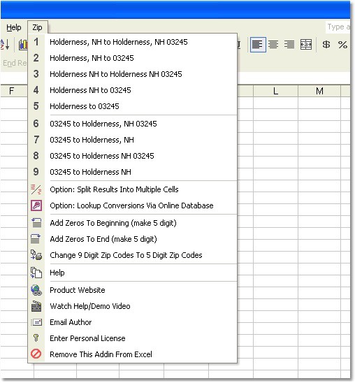 Excel Zip Codes Convert, Lookup & Format Software 7.0 review and download