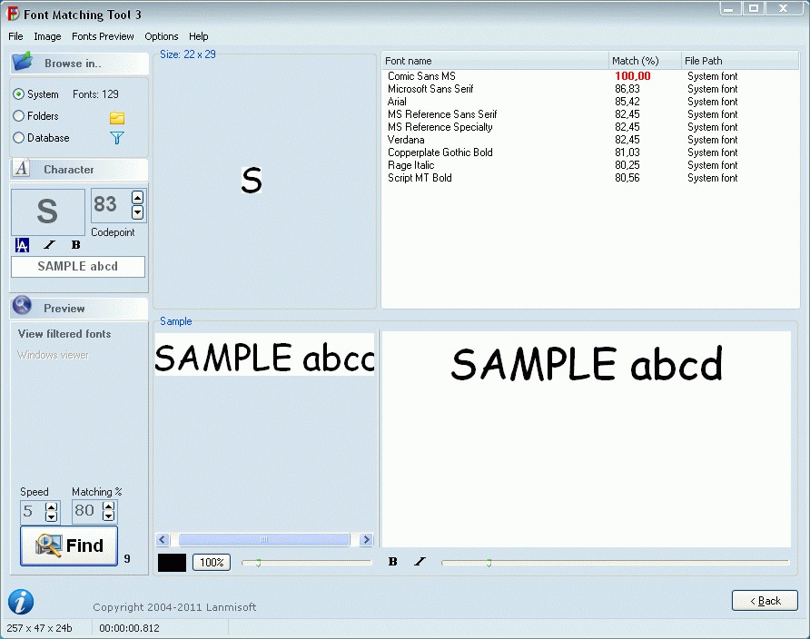 Font Matching Tool 3.0.6 review and download