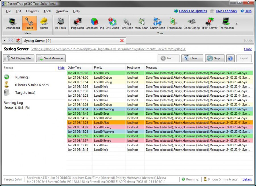 Free PacketTrap Syslog Server 2.3.11 review and download