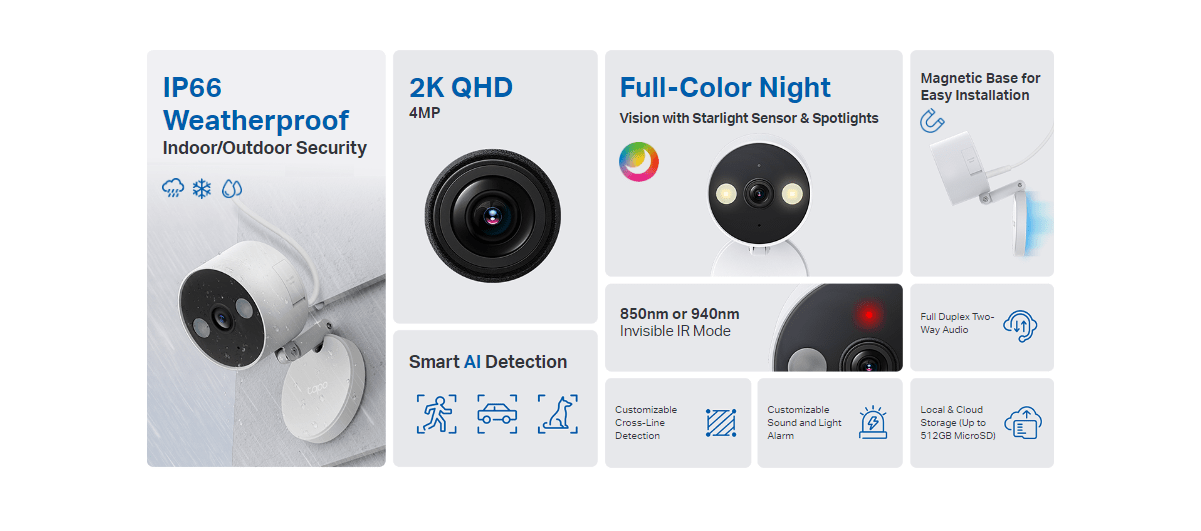 Reach Store | Tapo C120 | IP66 Home Security Wi-Fi Camera