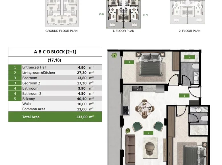 2 room apartment for sale in Alanya, Turkey for €445,000 listing 2038697