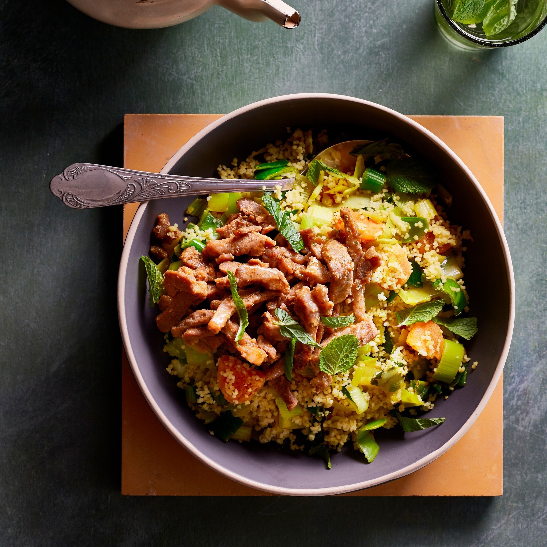 Shawarma with leeks and couscous Recipe Guide