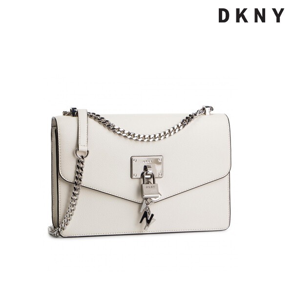 리씽크 DKNY 디케이앤와이 Elissa LG Shoulder Flap Bag White/sliver 숄더백