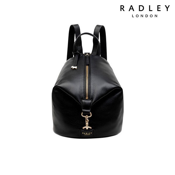 리씽크 Radley London 래들리 런던 Zip Top Leather Backpack Black/Gold
