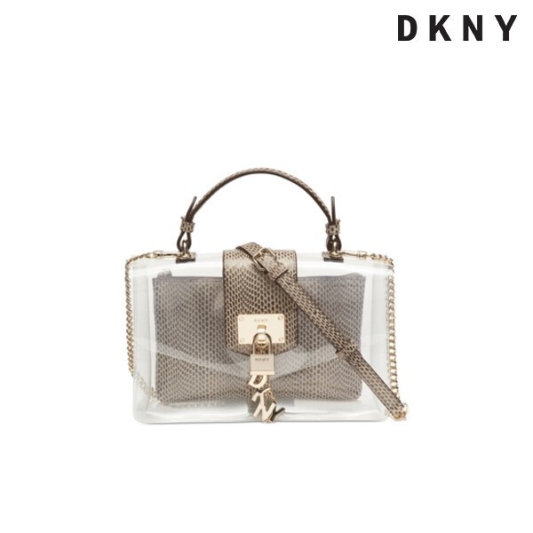 리씽크 DKNY 디케이앤와이 Elissa Clear Leather Tophandle Flap Shoulder Bag In