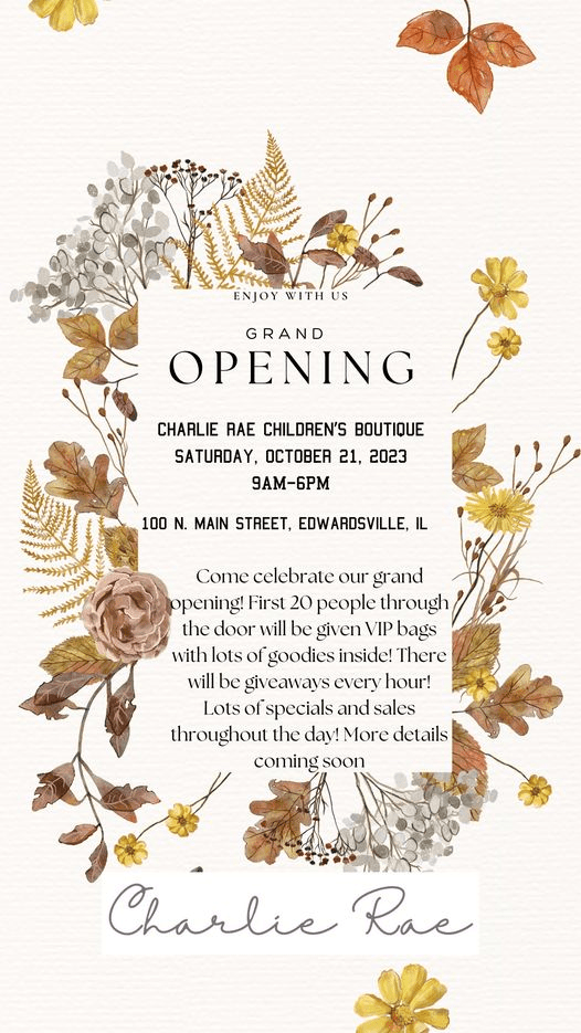 Charlie Rae Children's Boutique Promises Giveaways at Grand Opening in