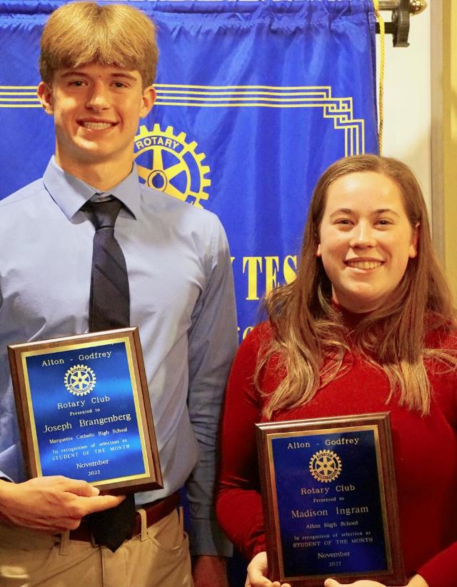 Joseph Brangenberg and Madison Ingram Are AltonGodfrey Rotary Students