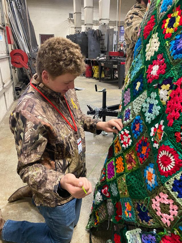 “A Collaborative Effort” Granny Square Christmas Tree Stands Proudly