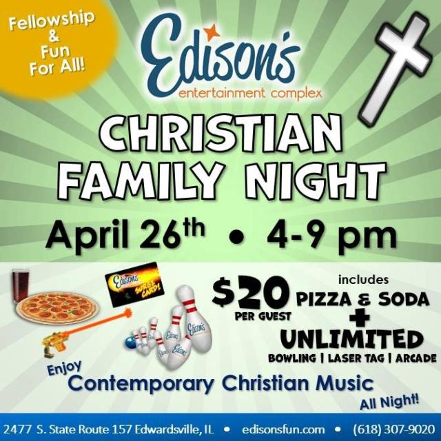 Edison’s To Host Christian Family Night
