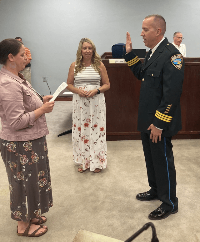 Gegen Promoted To Deputy Chief, Lutz Sworn In As Officer For Wood River