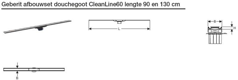 Geberit Cleanline 60 Grille Pour Drain De Douche 130cm Acier Brosse