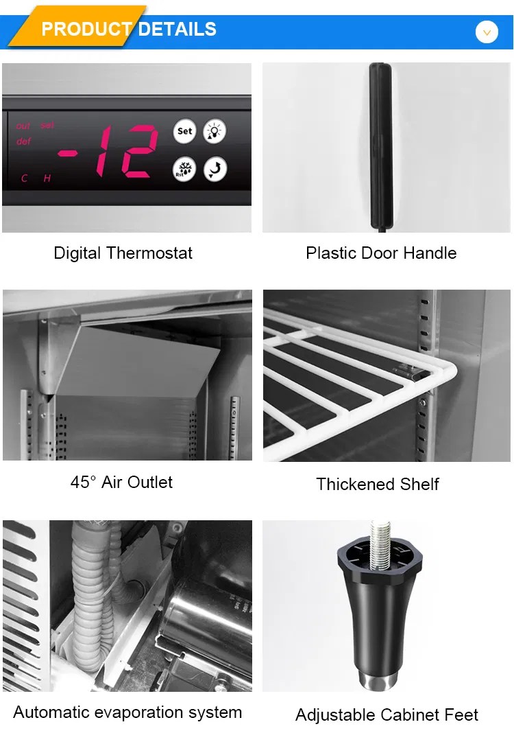 Commercial chef base refrigerator 3 door under bench commercial