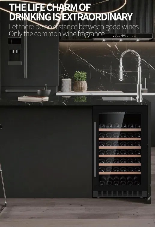 Wholesale Adjustable Wine Cellar Compressor Wooden Shelves Wine Cooler