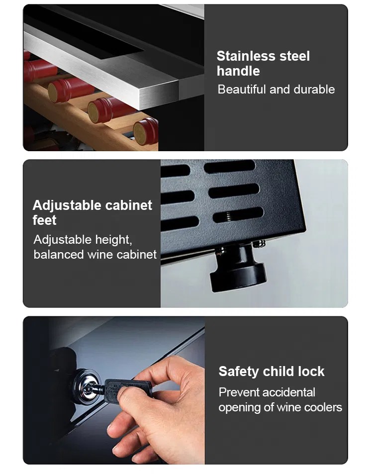 Wholesale Adjustable Wine Cellar Compressor Wooden Shelves Wine Cooler