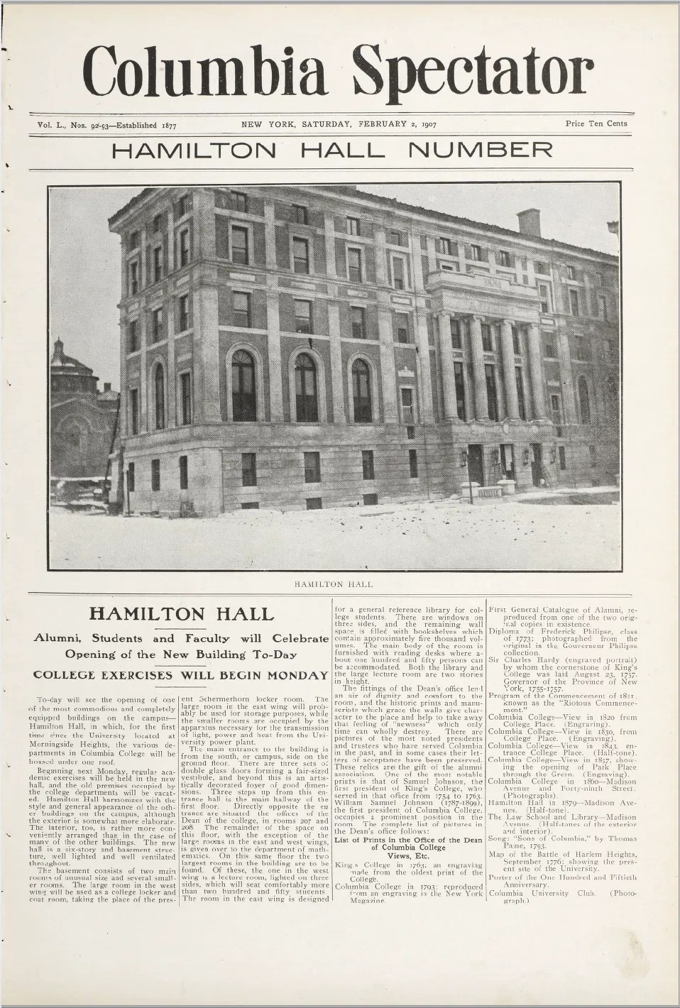 Hamilton Hall Columbia University Historical Justice Initiative