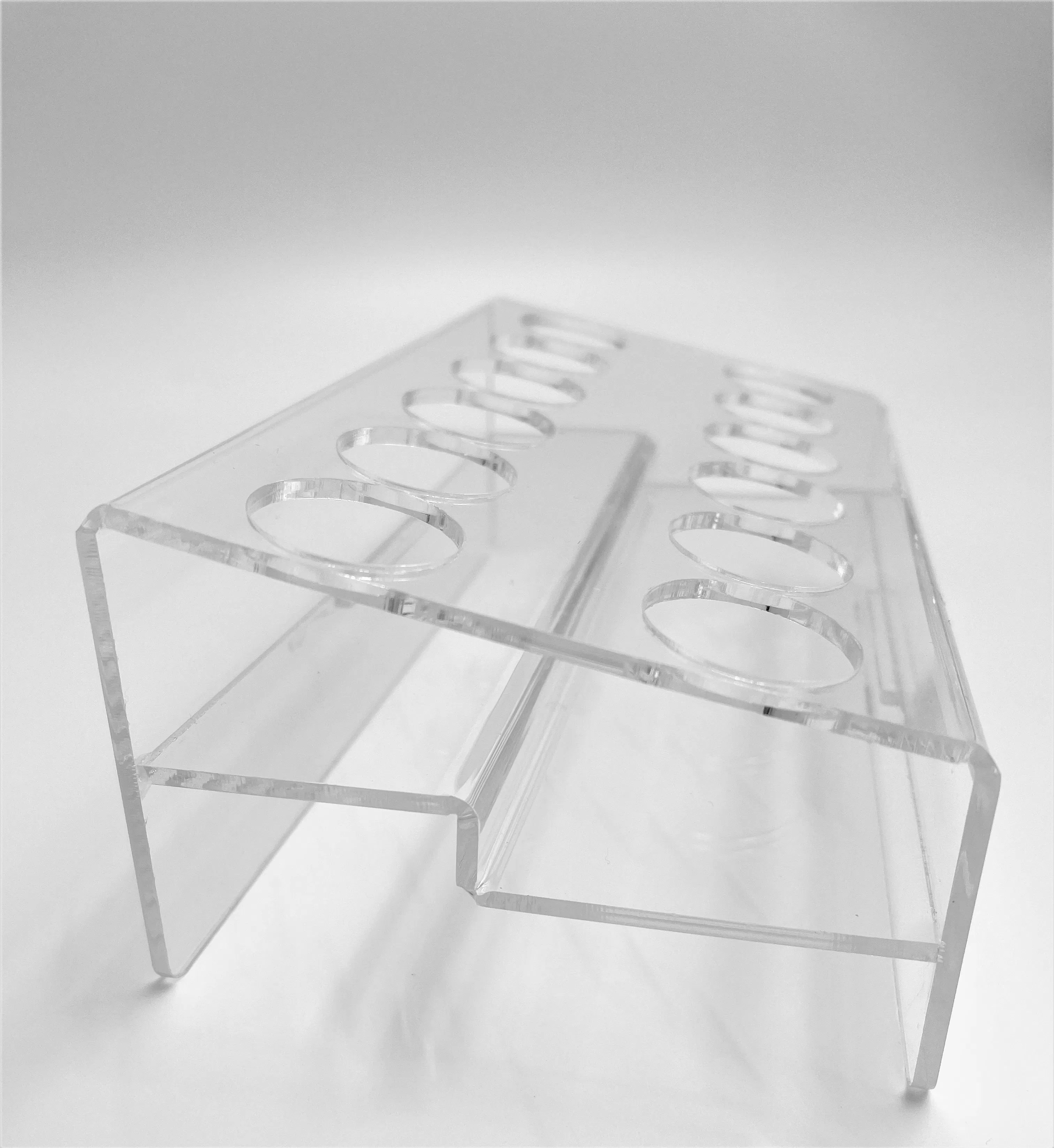 Clear Acrylic Display Stand W/ Laser Cut Individual Slots For Products