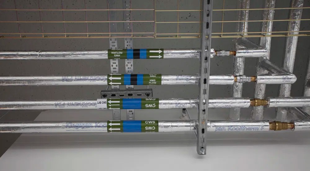 Pipework labelling and pipework lagging. Automatic Schematic