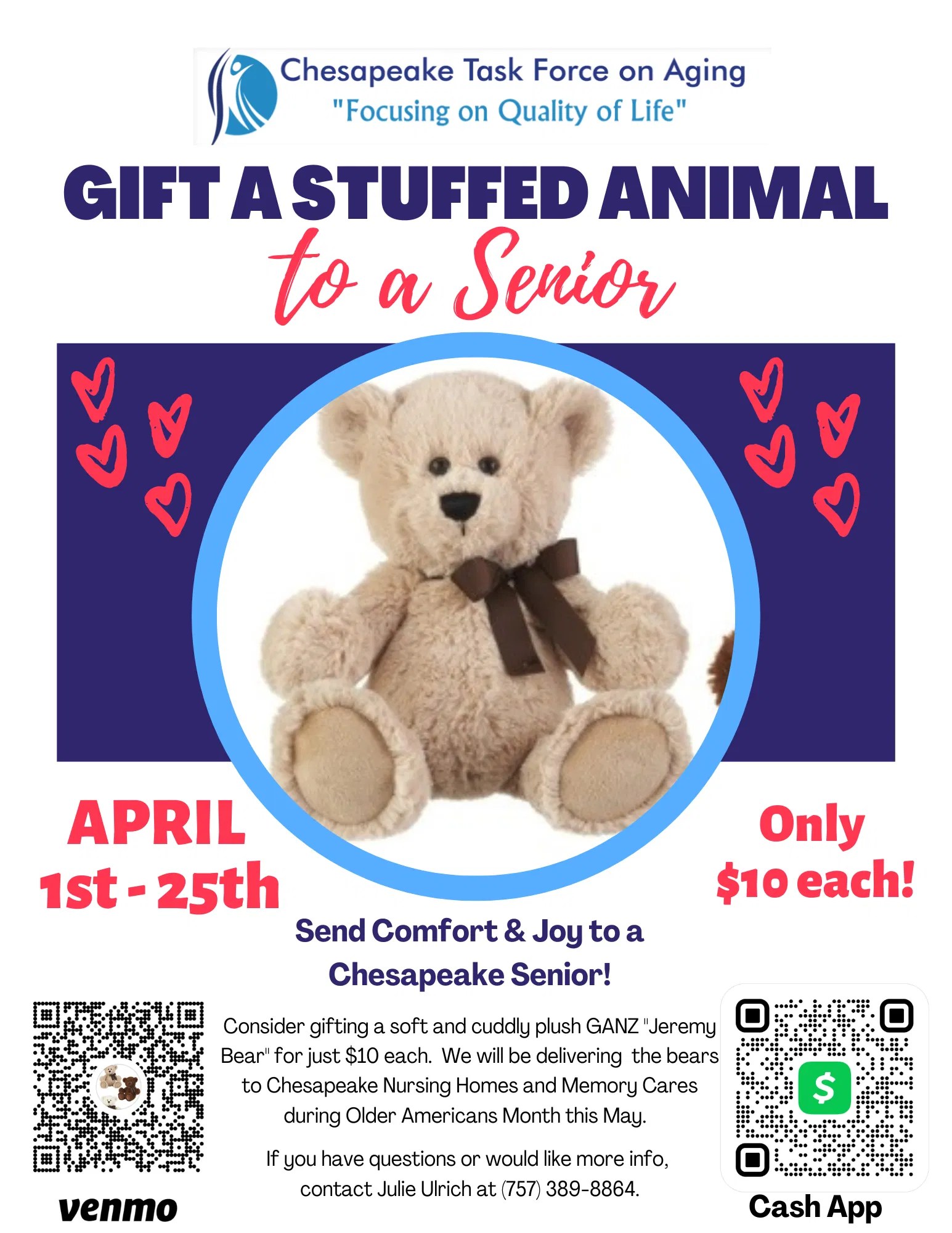 2023 Stuffed Animal Drive for Seniors! CTFOA