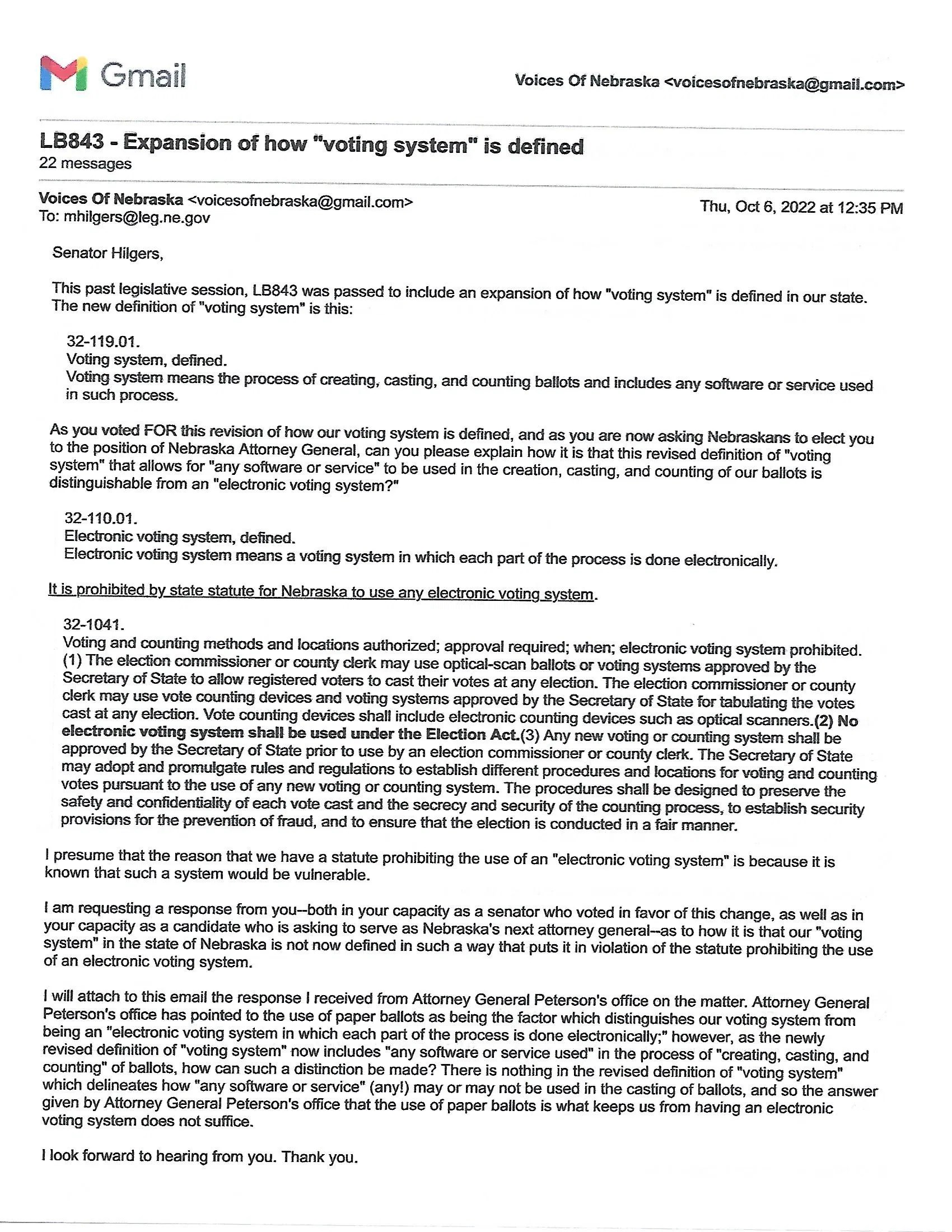 Does Nebraska use an electronic voting system? Voices of Nebraska