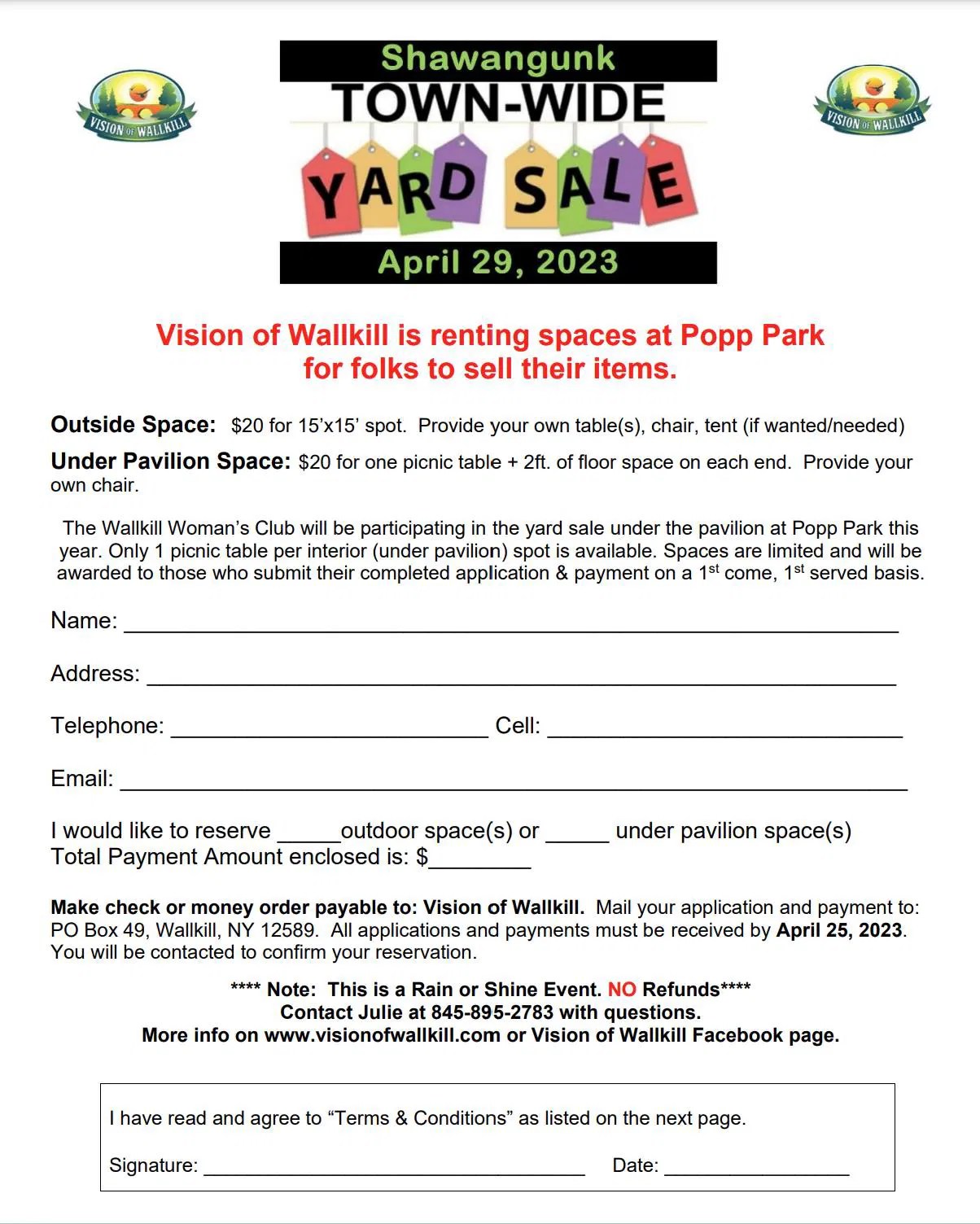 Town Wide Yard Sale Vision of Wallkill