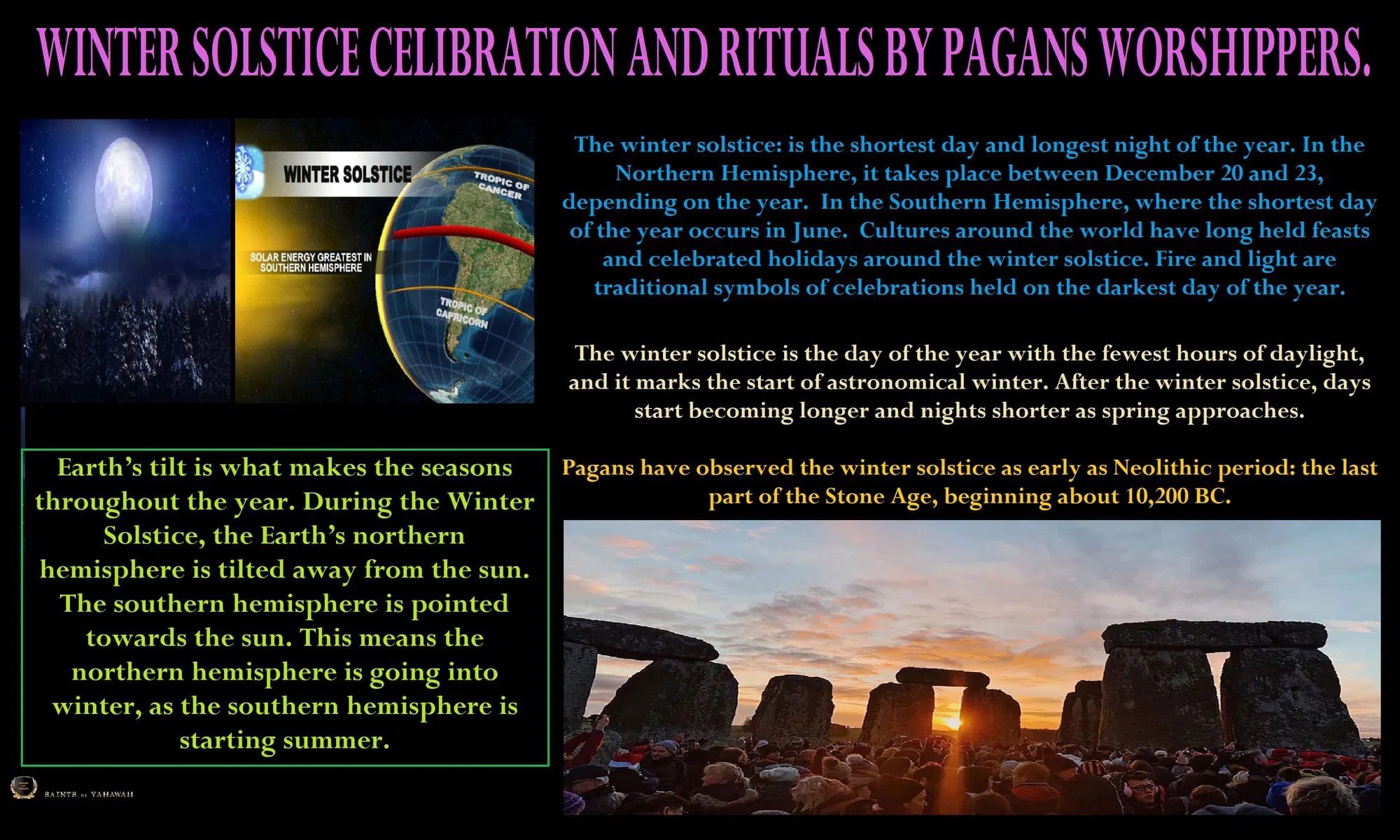 Christianity PAGAN CHRISTMAS HEATHENS SATURNALIA Saints of Yahawah