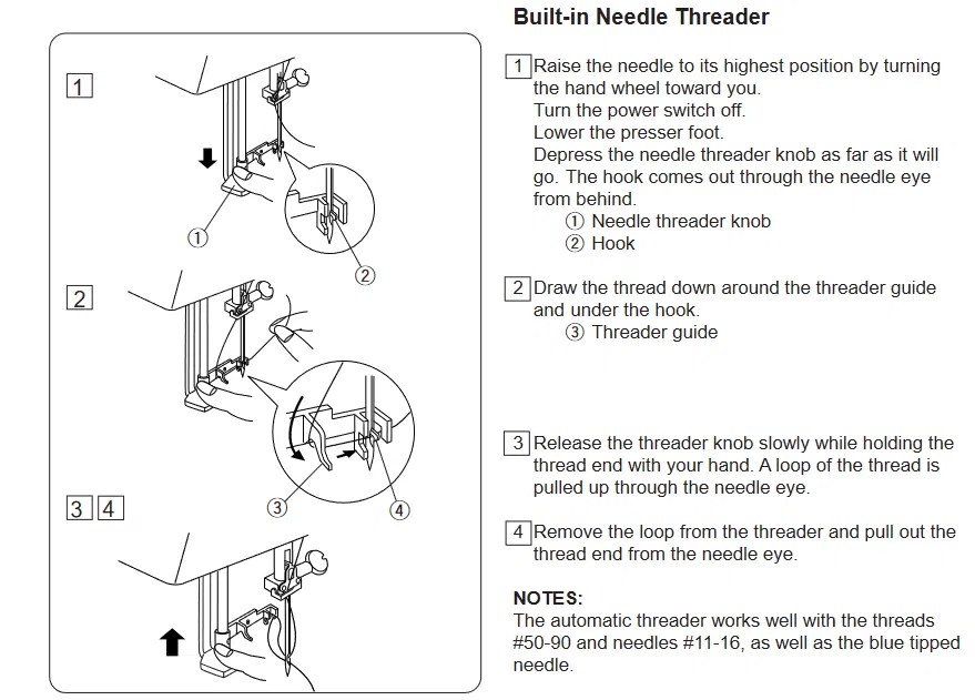 Needle threader attachment for janome DC3050 and many others The