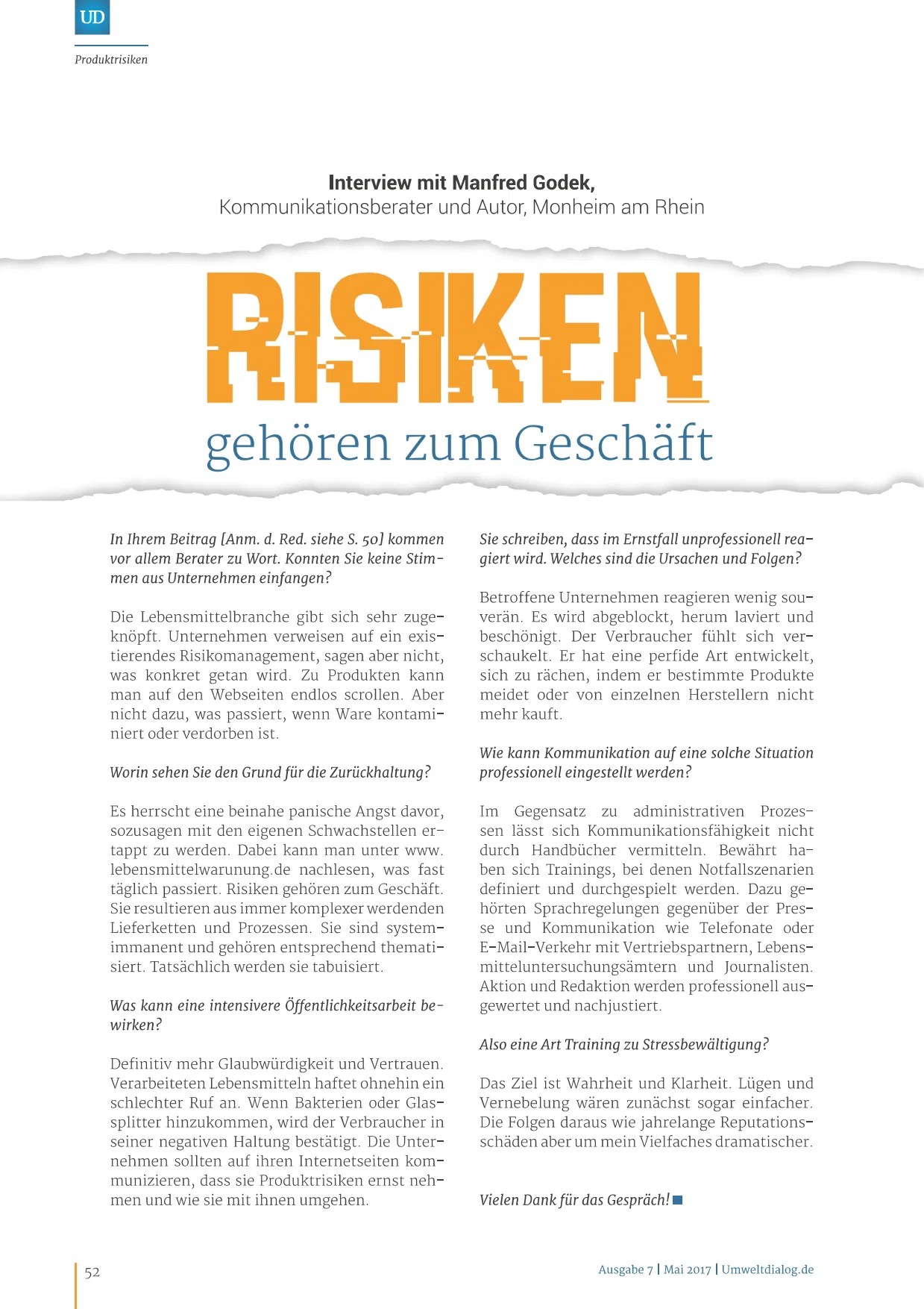 Kommunikation in Krisensituationen Godek Public Relations