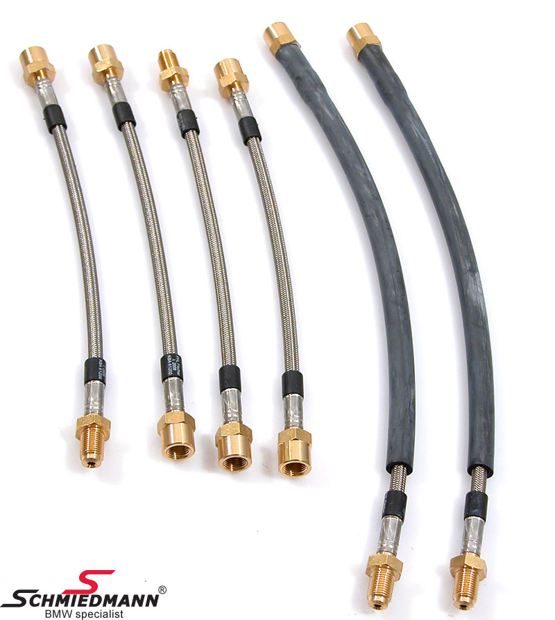 Racing brake hose set Fischer Stahlflex front/rear PBM1016