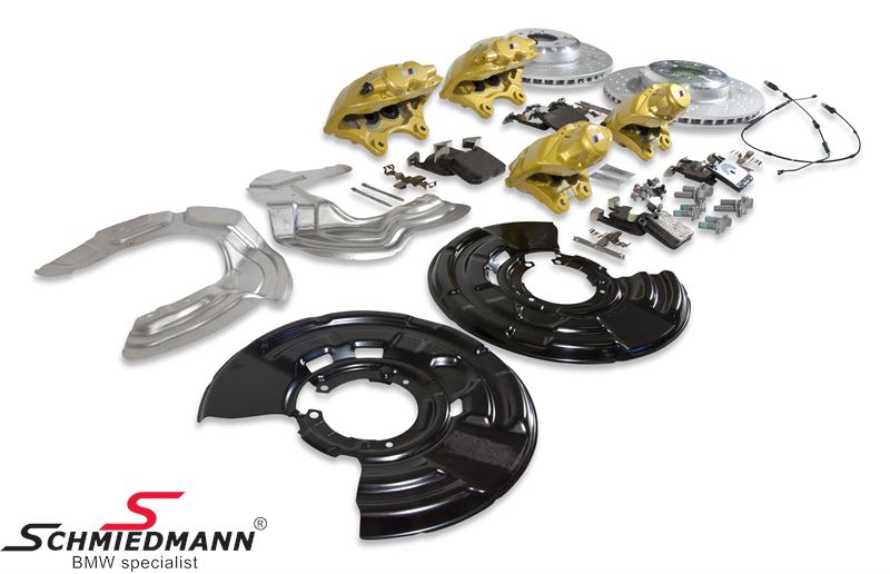 BMW Performance Bremsanlage vorne+hinten mit gelben Bremssätteln, VA 370X30mm 34112450469, 34
