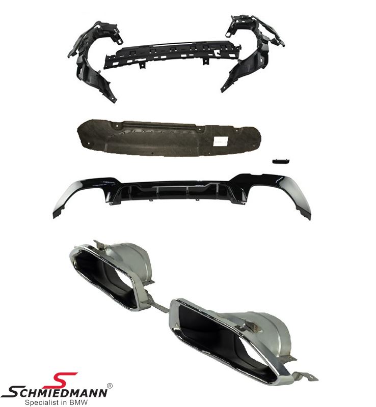 Retrofit set of M340 exhaust tips (Gloss black diffuser, Exhaust