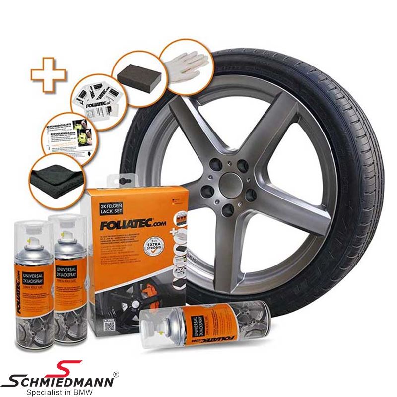 Foliatec 2C Rim Spray Paint Kit Gunmetal glossy 372002353