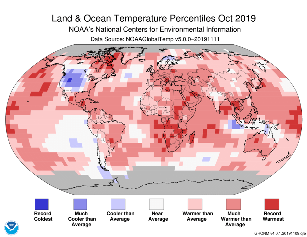 October 2019 Earth's Second Warmest October on Record Scientific