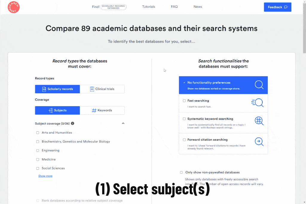Tutorials Search Smart The best academic databases
