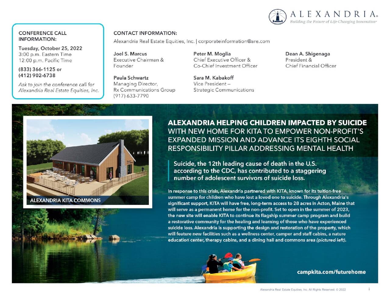 Alexandria Real Estate Equities, Inc. 2022 Q3 Results Earnings Call