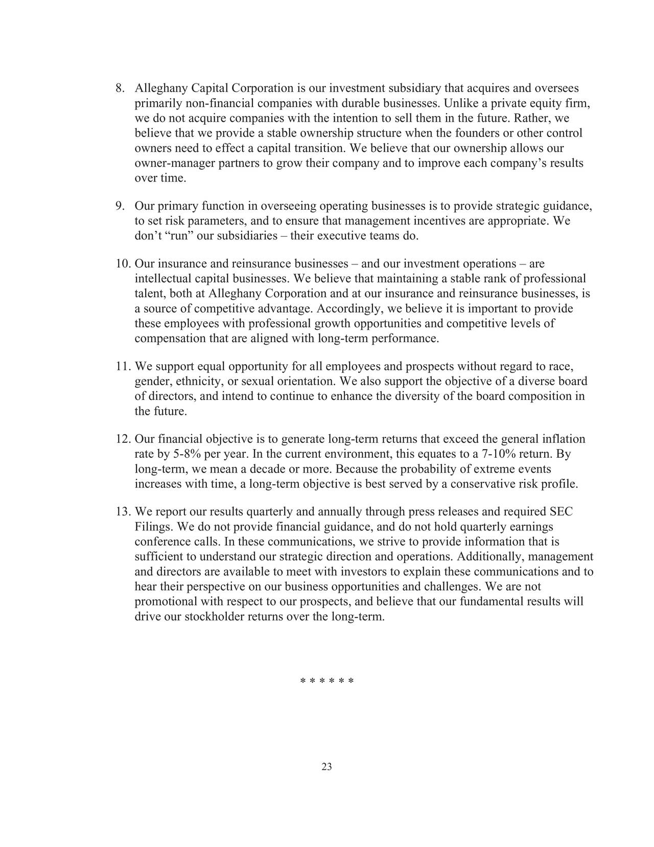 Alleghany Annual Letter 2017 (NYSEY) Seeking Alpha