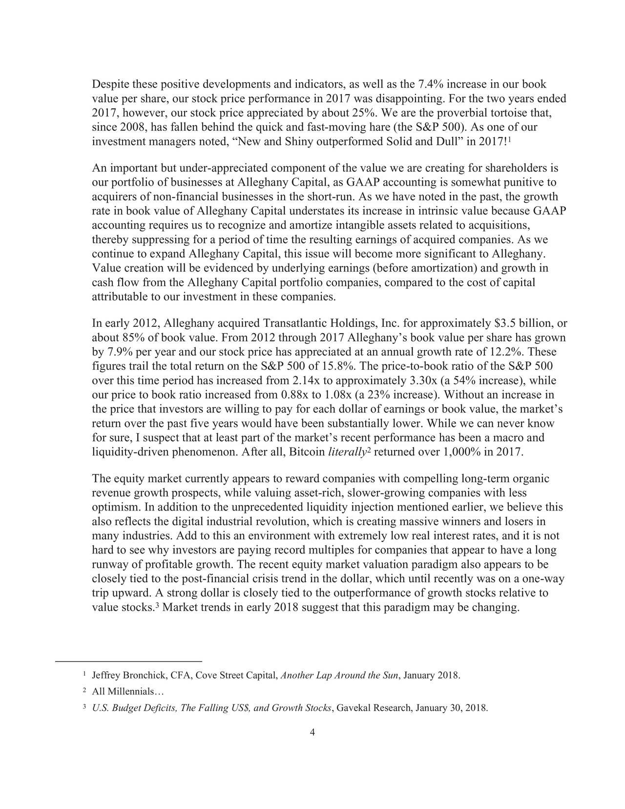 Alleghany Annual Letter 2017 (NYSEY) Seeking Alpha