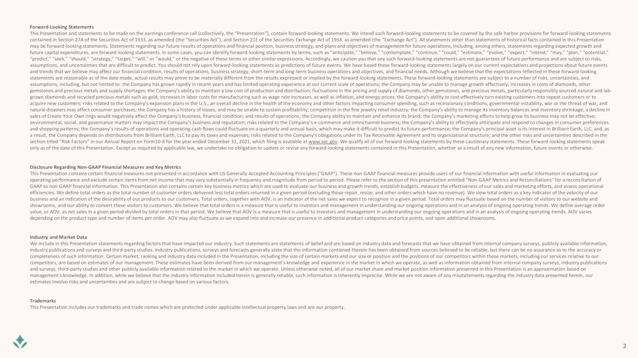 Brilliant Earth Group, Inc. 2022 Q4 Results Earnings Call