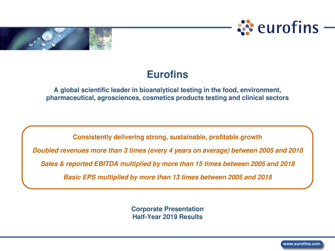 Eurofins Scientific SE 2019 Q1 Results Earnings Call Slides