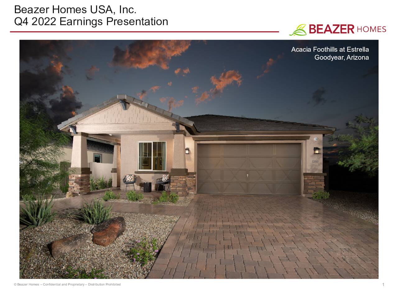 Beazer Homes USA, Inc. 2022 Q4 Results Earnings Call Presentation