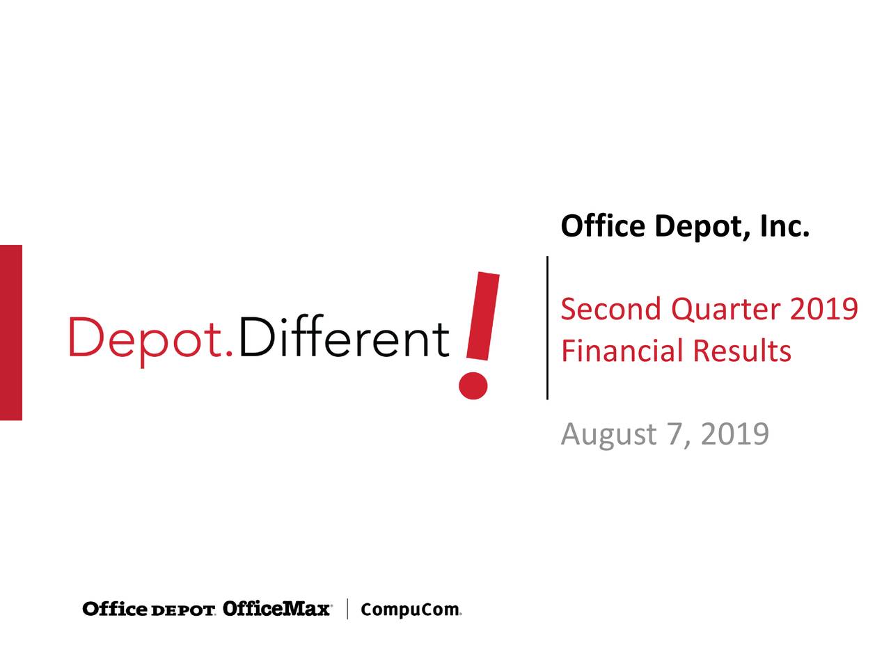 Office Depot, Inc. 2019 Q2 Results Earnings Call Slides (NASDAQODP