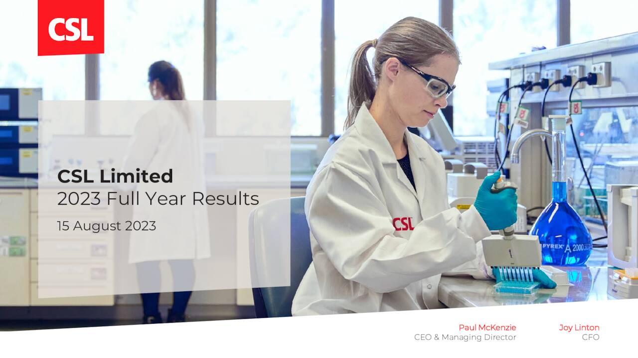 CSL Limited 2023 Q4 Results Earnings Call Presentation (OTCMKTS