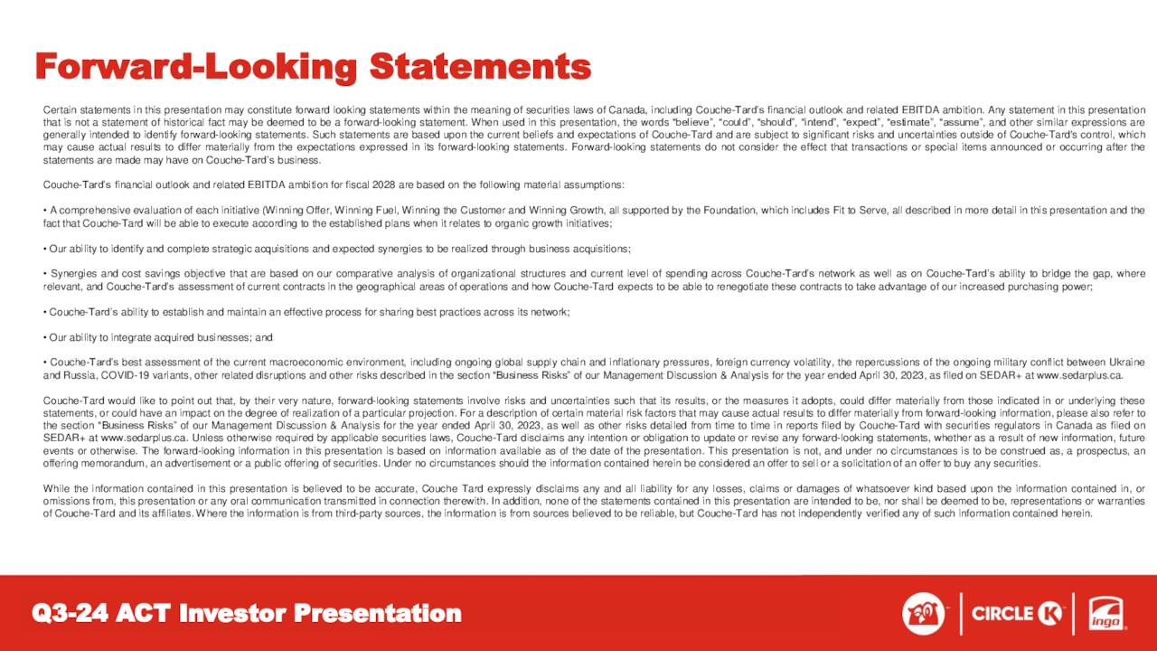 Alimentation CoucheTard Inc. 2024 Q3 Results Earnings Call